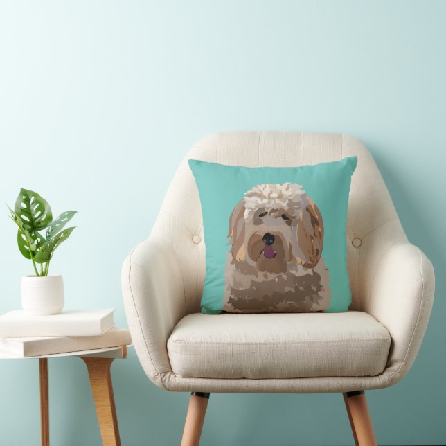 Dog Labradoodle Cute Pet Cushion (Chair)