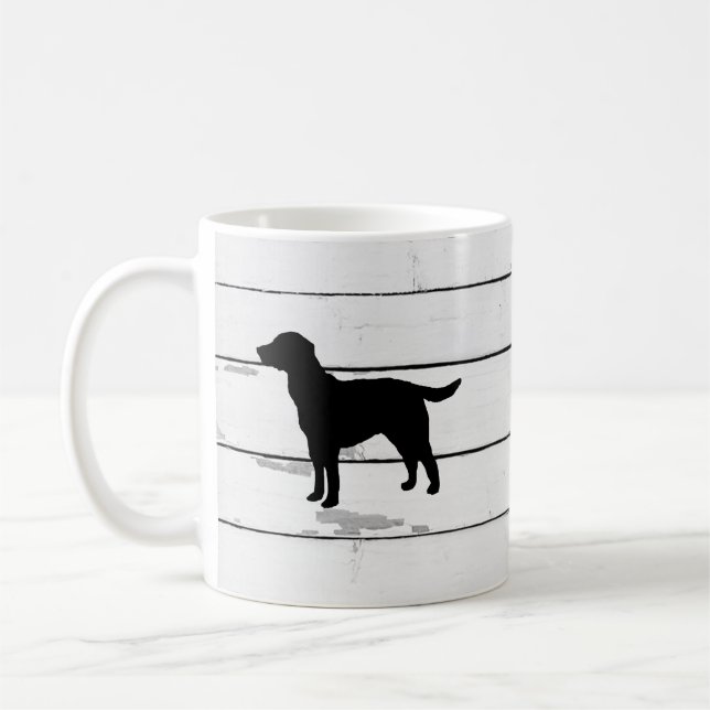 Dog Labrador Rustic Shiplap Coffee Mug (Left)