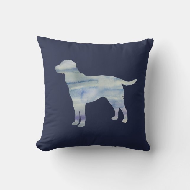 Dog Labrador Silhouette Dog Painting Pillow (Front)