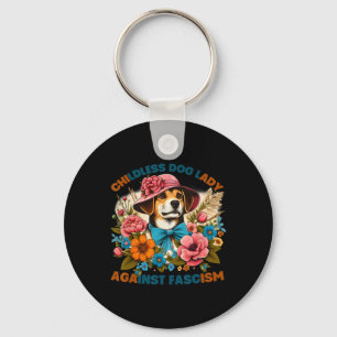 Dog Lady Against Fascism Voting Kamala Dog Owners Key Ring