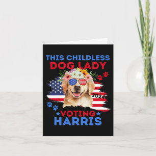 Dog Lady Vote Kamala Harris 2024 Golden Retriever Card