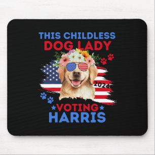 Dog Lady Vote Kamala Harris 2024 Golden Retriever Mouse Pad