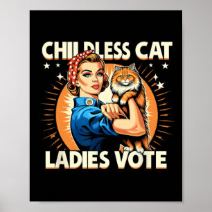 Dog Lady We're Not Going Back Cat Lady Cat Lovers Poster