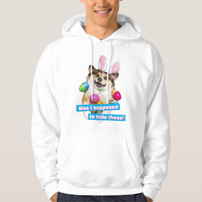 Dog Laying on Easter Eggs Hoodie (Front)