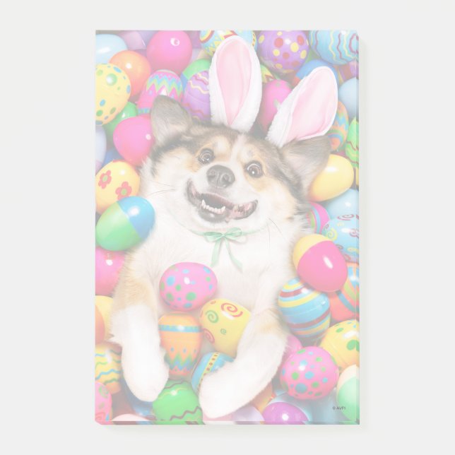 Dog Laying on Easter Eggs Post-it Notes (Front)