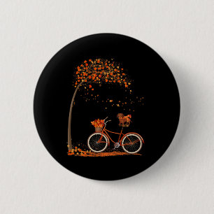 Dog Leaf Fall Autumn Cycling Fun Dachshund Lover  6 Cm Round Badge