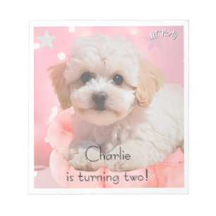 Dog Let's Party Birthday  Notepad