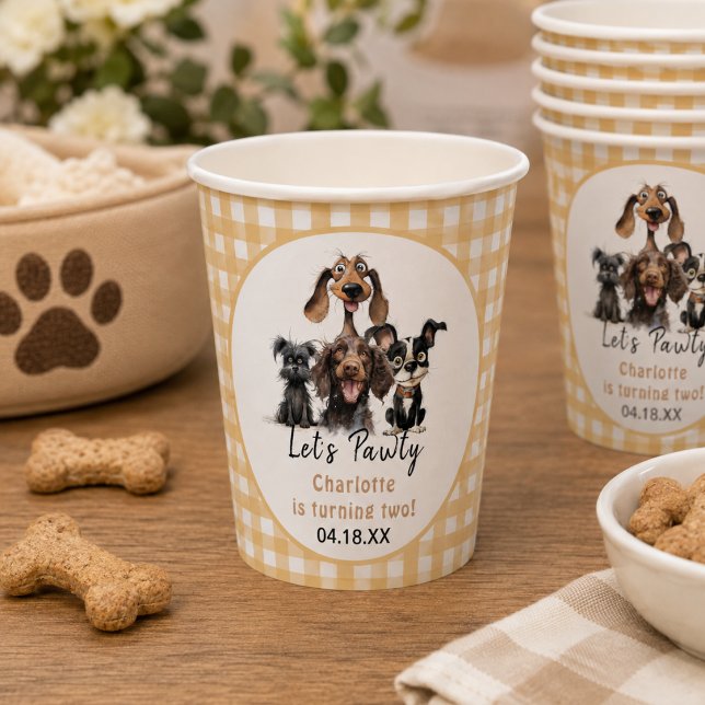 Dog Let's Pawty Birthday Paper Cups (Dog Let's Pawty Birthday Paper Cups)