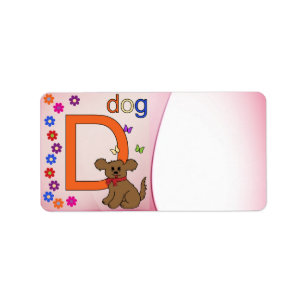 Dog Letter D Address Label