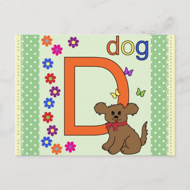 Dog Letter D Postcard (Front)