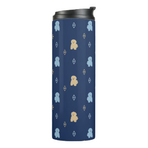 Dog Lhasa Apso pattern blue background Thermal Tumbler