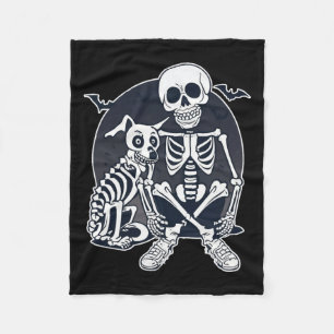 Dog Like Bones Halloween Skeleton Costume  Fleece Blanket