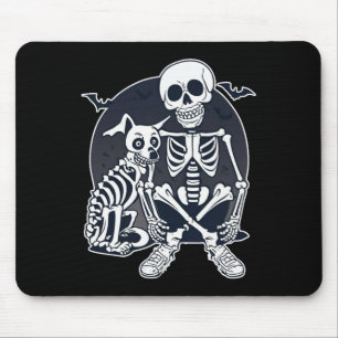 Dog Like Bones Halloween Skeleton Costume Mouse Pad