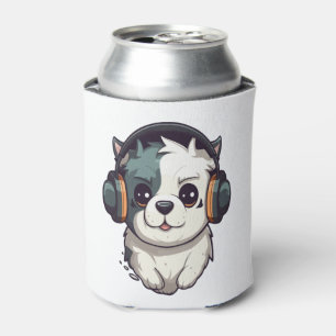 Dog listening to music can cooler