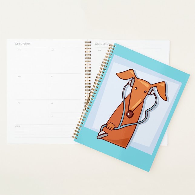 Dog Listening to Music Funny Headphones Pup  Planner (Creator Uploaded)