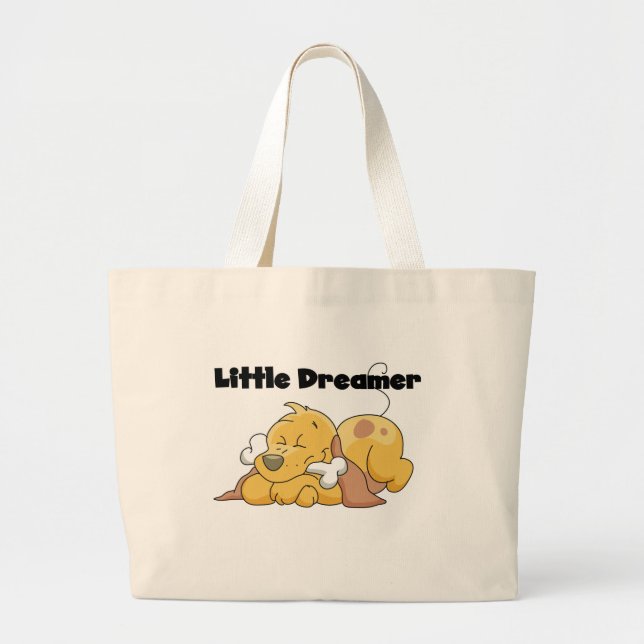 Dog Little Dreamer T-shirts and Gifts Large Tote Bag (Front)