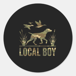 Dog Local Boy Hunting Dog Camo Southern Country Pr Classic Round Sticker