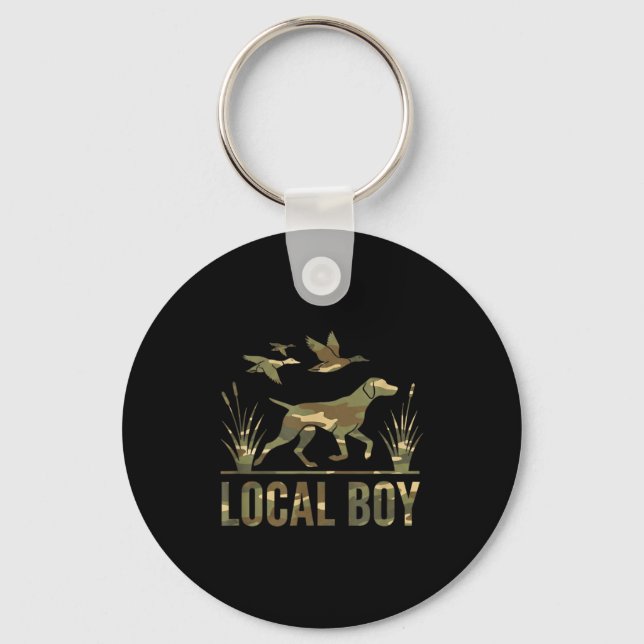 Dog Local Boy Hunting Dog Camo Southern Country Pr Key Ring (Front)