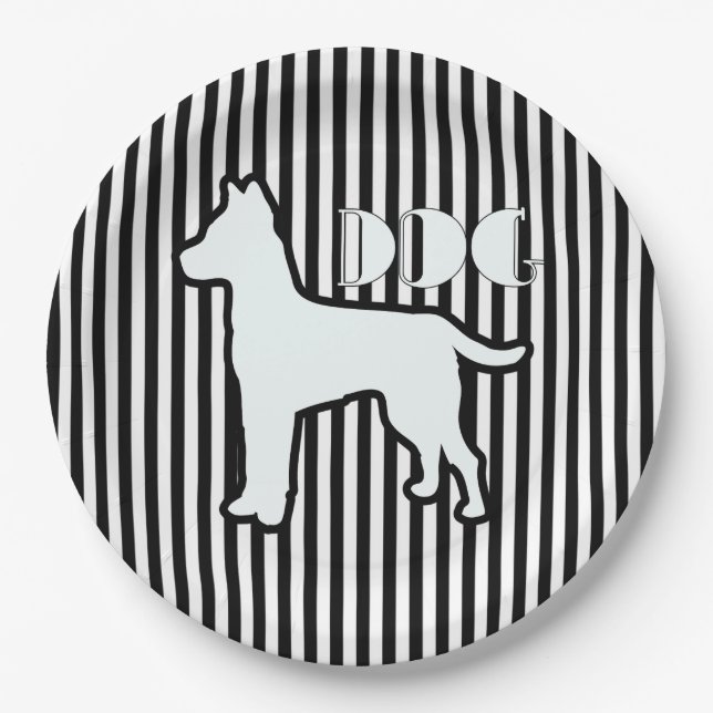 Dog Logo Black Stripe   Paper Plate (Front)