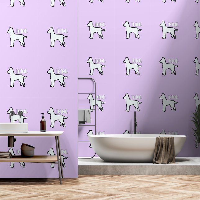 DOG Logo Lavender  Wallpaper (Bathroom)