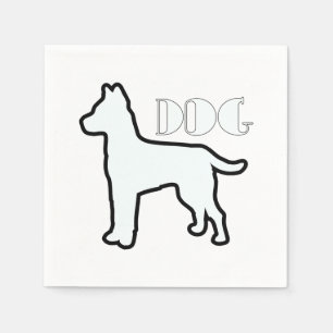 Dog Logo White Napkin