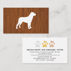 Dog Logo Wood Texture Business Card