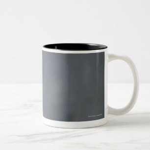 Dog looking up, close-up Two-Tone coffee mug
