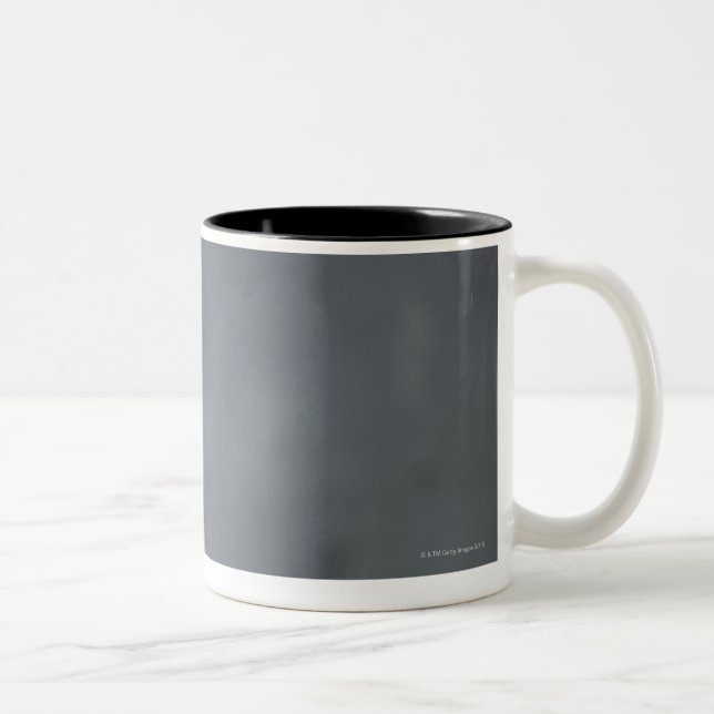 Dog looking up, close-up Two-Tone coffee mug (Right)