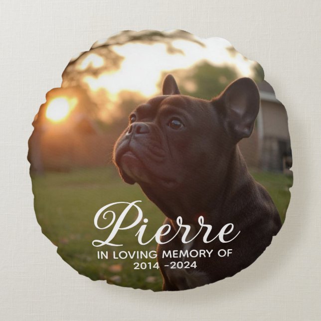 Dog Loss Memorial  Round Cushion (Front)