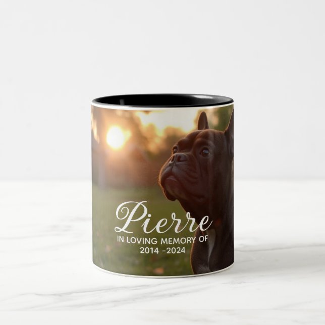 Dog Loss Memorial  Two-Tone Coffee Mug (Center)
