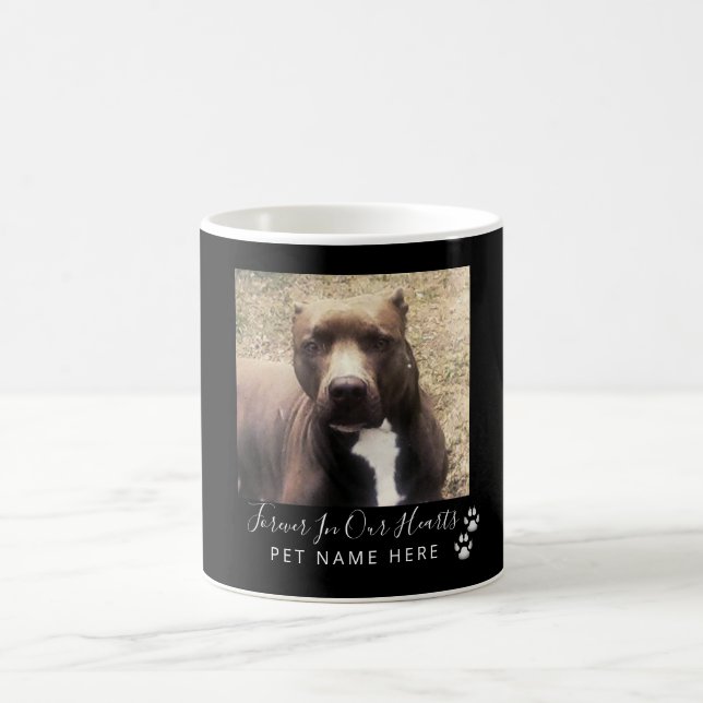 Dog Loss Pet Memorial Photo Black Personalised  Coffee Mug (Center)
