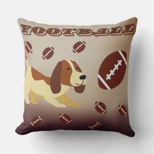 Dog love football cushion