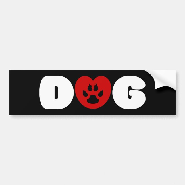 Dog Love Heart Bumper Sticker (Front)