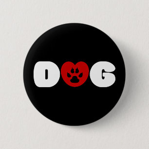 Dog Love Heart Button