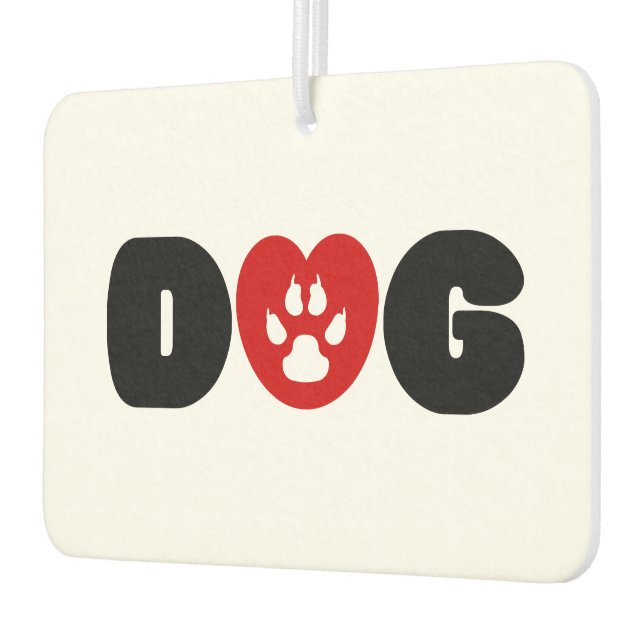 Dog Love Heart Car Air Freshener (Left)
