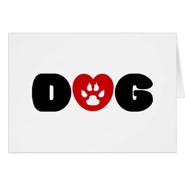 Dog Love Heart Greeting Card (Front Horizontal)