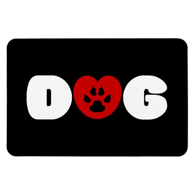 Dog Love Heart Magnet (Horizontal)