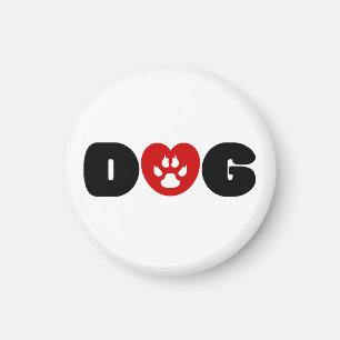 Dog Love Heart Magnet