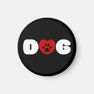Dog Love Heart Magnet