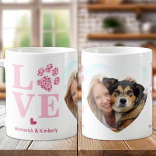 Dog LOVE Heart Photo Personalised Pet Valentine Coffee Mug
