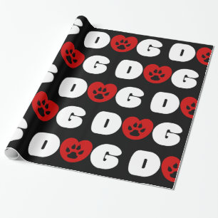 Dog Love Heart Wrapping Paper