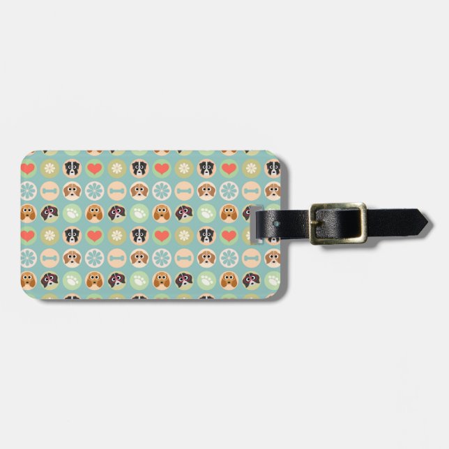 Dog Love Luggage Tag (Front Horizontal)