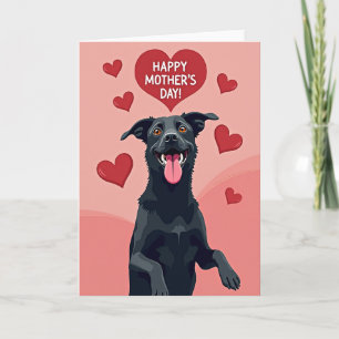 Dog Love Mothers Day Illustration Card