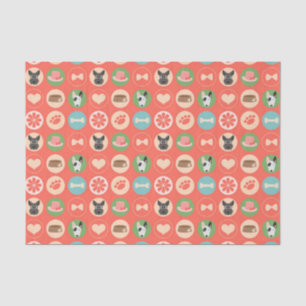 Dog Love on Coral Tissue Paper