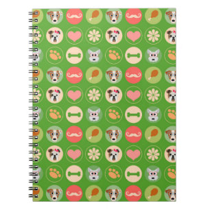 Dog Love on Green Notebook