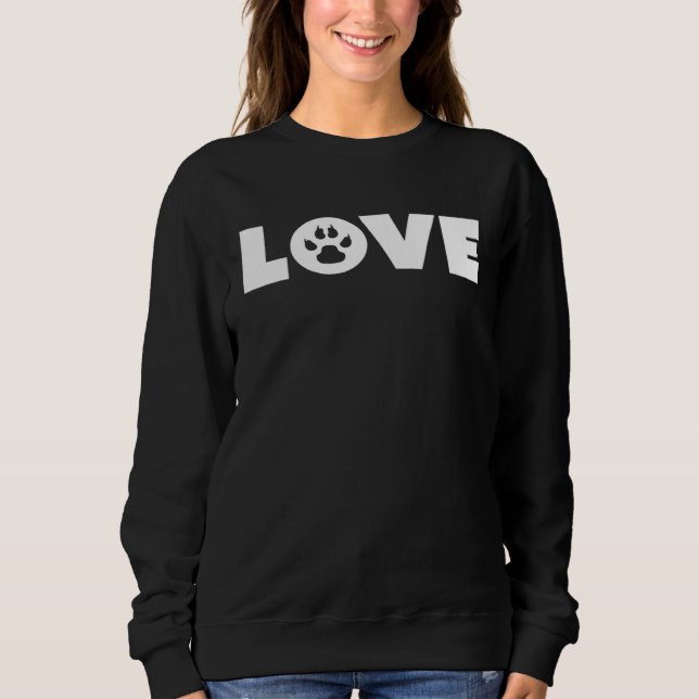 Dog Love Paw Print Graphic Plus Size Sweatshirt (Front)