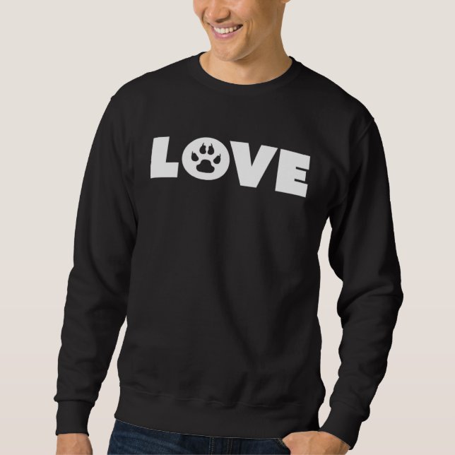 Dog Love Paw Print Graphic Plus Size Sweatshirt (Front)