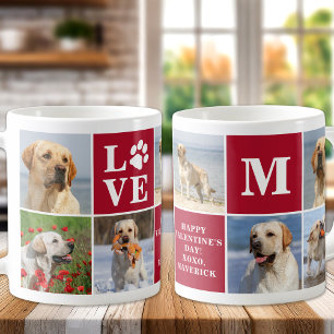 Dog LOVE Photo Collage Custom 7 Valentine's Day Coffee Mug