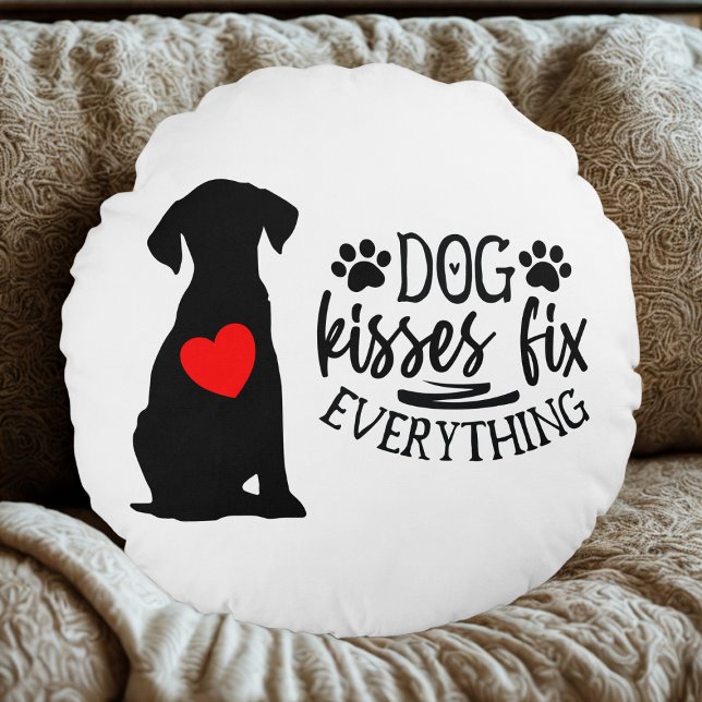Dog Love Round Cushion (Dog lover decorative pillow)