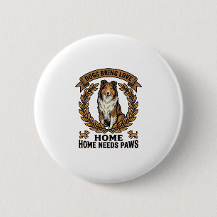 Dog Love Shirt Vintage Engraving Laurel Design_1 6 Cm Round Badge